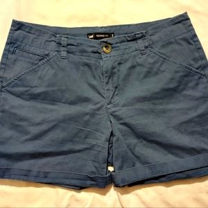 Lee Cornflower Blue Cuffed Mid-rise Fit Shorts Wms Sz 8 Med
